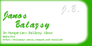 janos balazsy business card