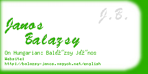 janos balazsy business card